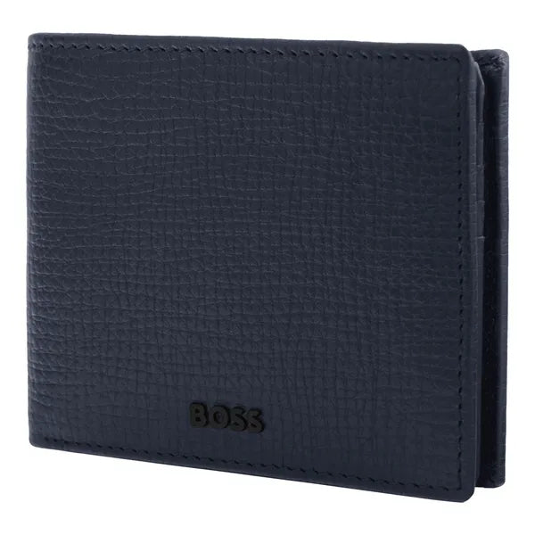 HUGO BOSS, Brieftasche mit Klappe, Grid, Navy