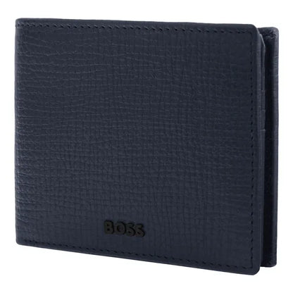 HUGO BOSS, Brieftasche mit Klappe, Grid, Navy