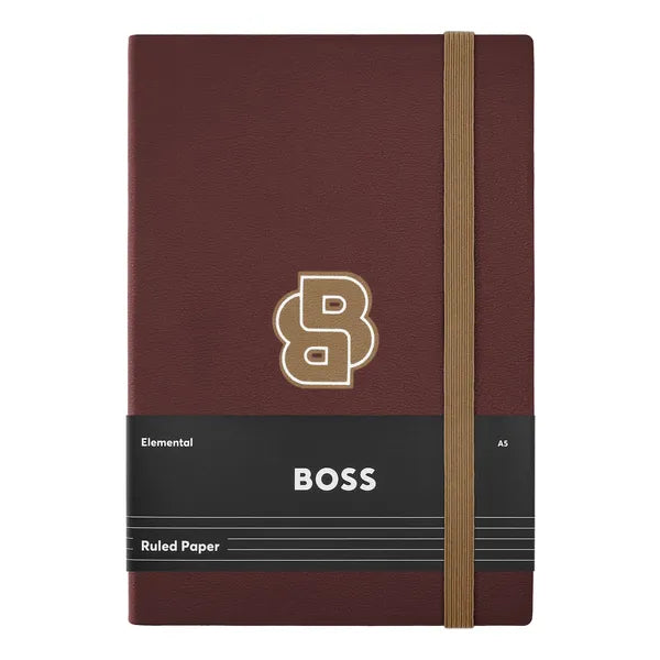 HUGO BOSS, A5 Notizbuch Varsity, Burgundy, Lined