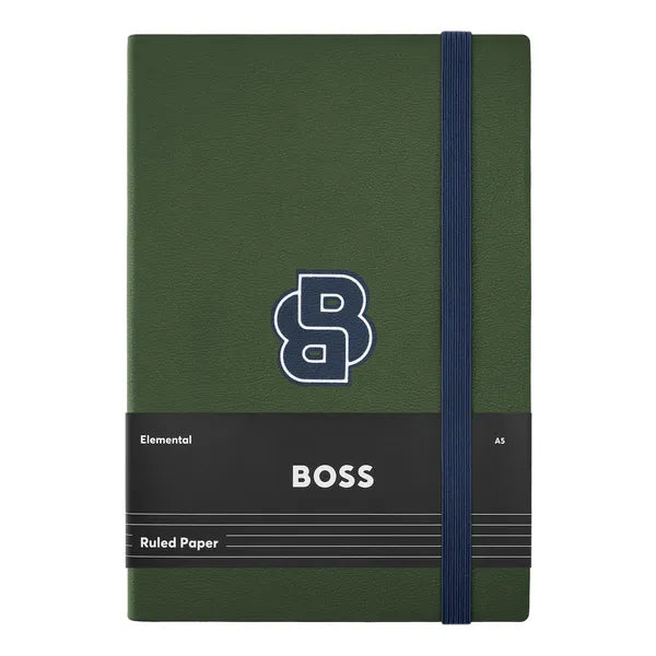 HUGO BOSS, A5 Notizbuch Varsity, Forest Green, Lined