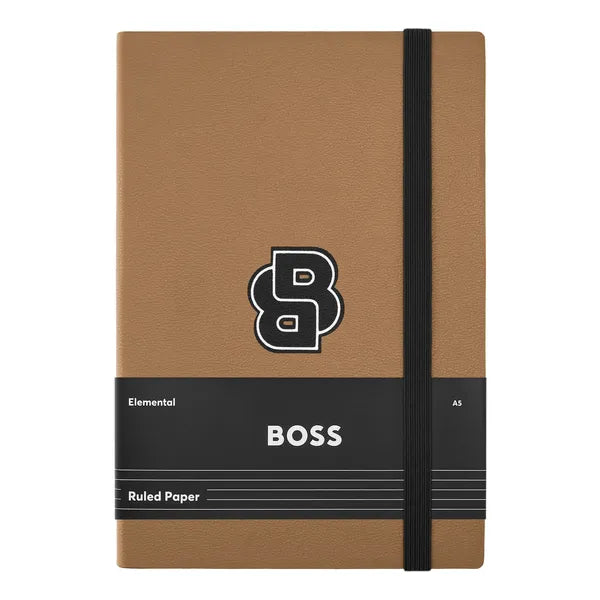 HUGO BOSS, A5 Notizbuch Varsity, Camel, Lined