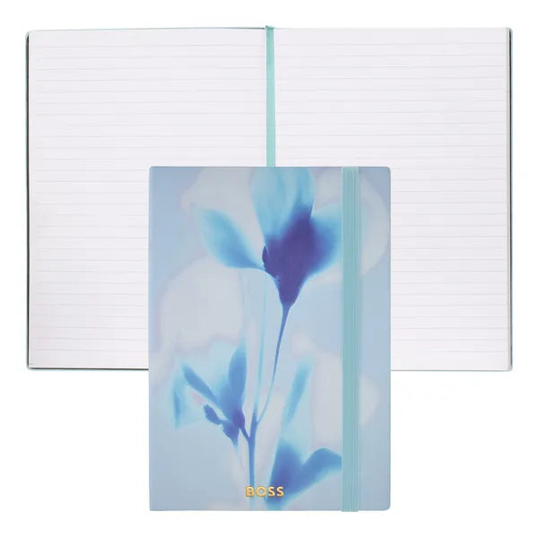 HUGO BOSS, Notizbuch, A5, Holographic Flower, Light Blue