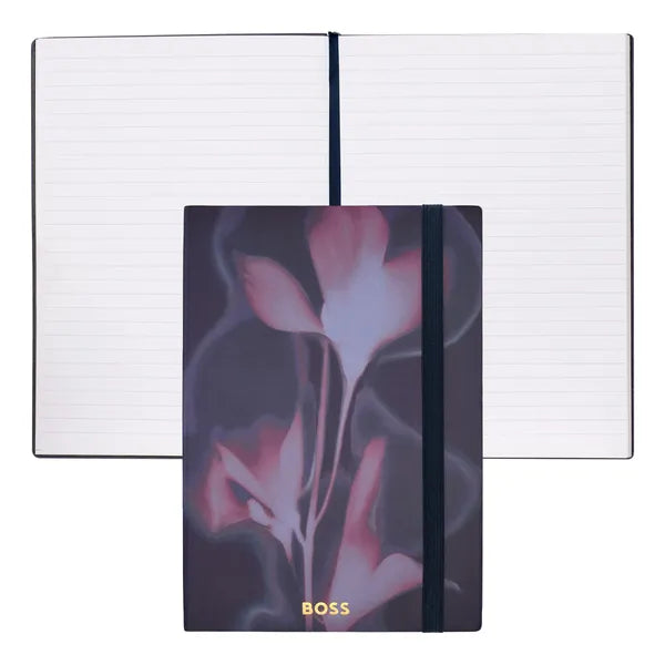 HUGO BOSS, Notizbuch, A5, Holographic Flower, Navy
