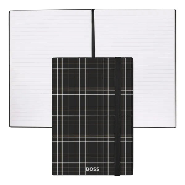 HUGO BOSS, Notizbuch, A5, Checkered, Black