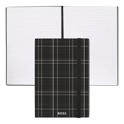 HUGO BOSS, Notizbuch, A5, Checkered, Black