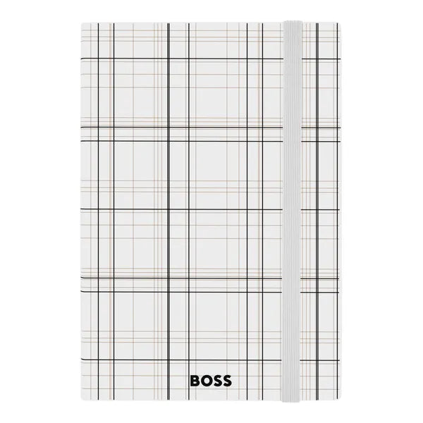 HUGO BOSS, Notizbuch, A5, Checkered, White