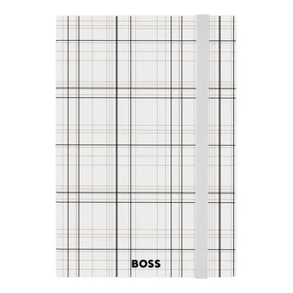 HUGO BOSS, Notizbuch, A5, Checkered, White