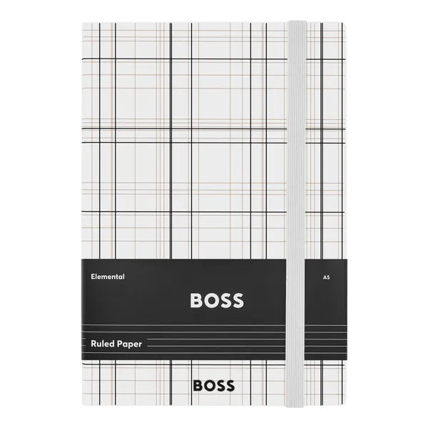 HUGO BOSS, Notizbuch, A5, Checkered, White