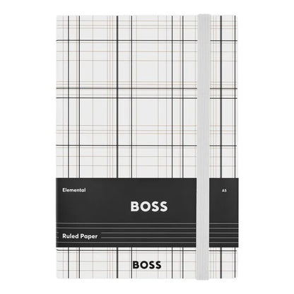 HUGO BOSS, Notizbuch, A5, Checkered, White