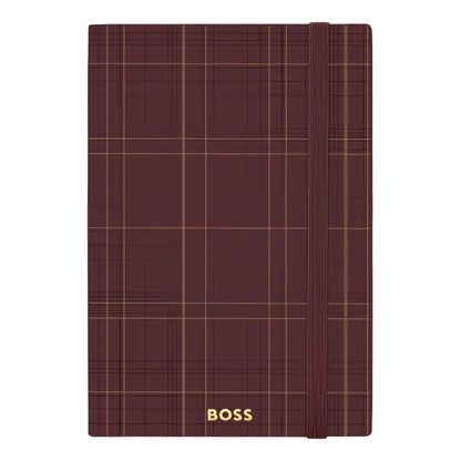 HUGO BOSS, A5 Notizbuch Checkered, Burgundy, Lined