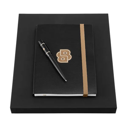 HUGO BOSS Schreibset, Black, Kugelschreiber & Notizblock A5