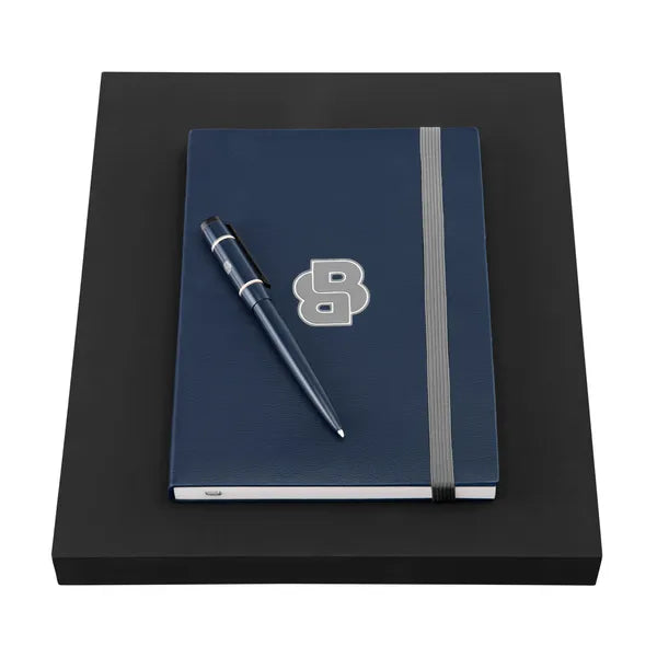HUGO BOSS Schreibset, Navy, Kugelschreiber & Notizblock A5