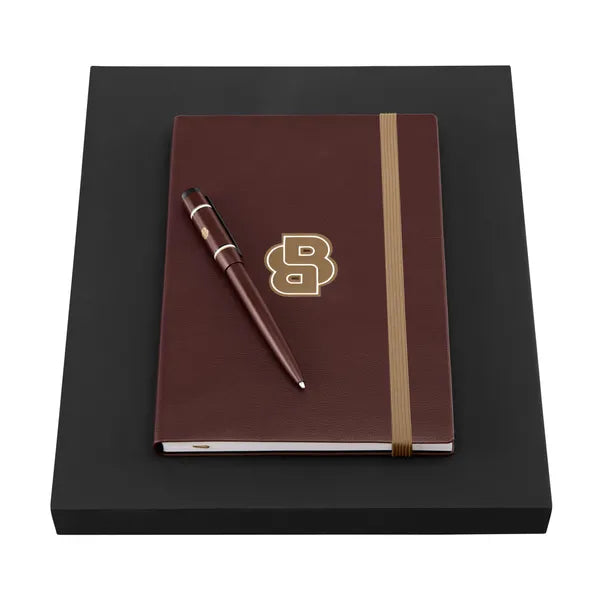 HUGO BOSS Schreibset, Burgundy, Kugelschreiber & Notizblock A5