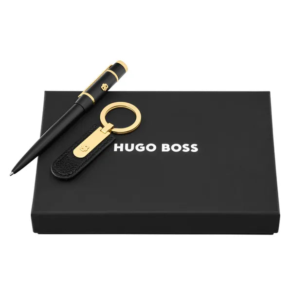 HUGO BOSS Schreibset Black, Kugelschreiber & Schlüsselring