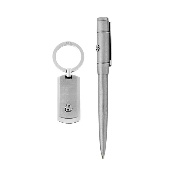 HUGO BOSS Schreibset, Chrome, Kugelschreiber & Schlüsselring