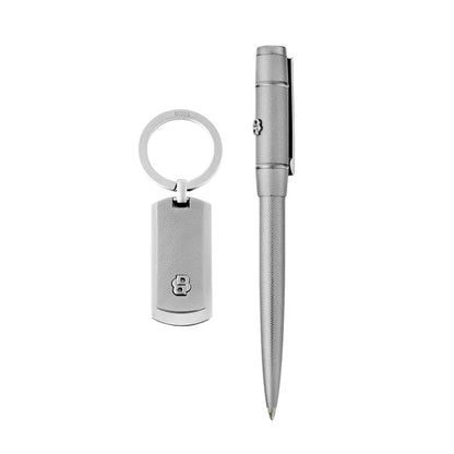 HUGO BOSS Schreibset, Chrome, Kugelschreiber & Schlüsselring