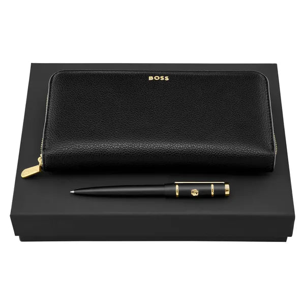 HUGO BOSS Geschenkset Black, Kugelschreiber & Brieftasche