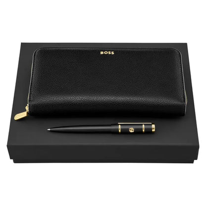 HUGO BOSS Geschenkset Black, Kugelschreiber & Brieftasche