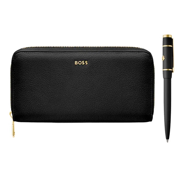 HUGO BOSS Geschenkset Black, Kugelschreiber & Brieftasche