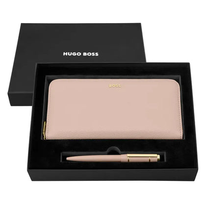HUGO BOSS Geschenkset Nude, Kugelschreiber & Brieftasche