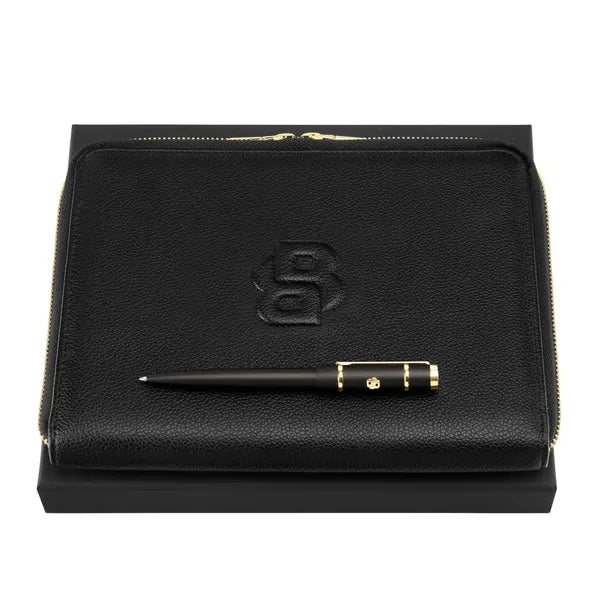 HUGO BOSS Geschenkset Black, Kugelschreiber & A5-Konferenzmappe