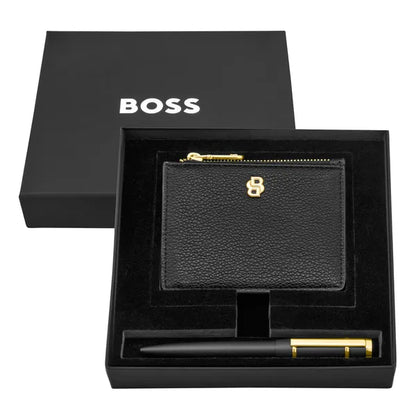 HUGO BOSS Schreibset, Black, Kugelschreiber & Visitenkartenetui