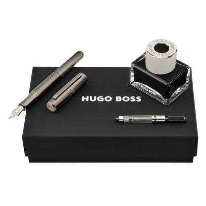 HUGO BOSS Schreibset Iconic Gun, Tintenroller & Füllfederhalter