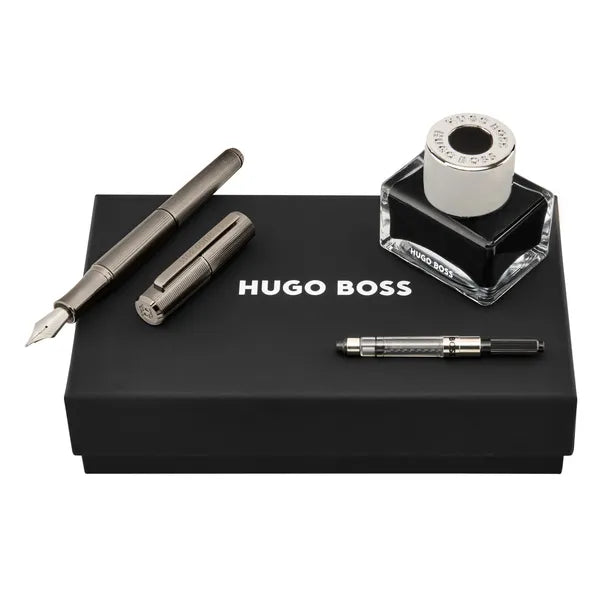 HUGO BOSS Schreibset Iconic Gun, Tintenroller & Füllfederhalter