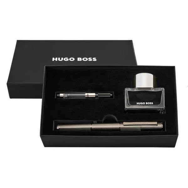 HUGO BOSS Schreibset Iconic Gun, Tintenroller & Füllfederhalter