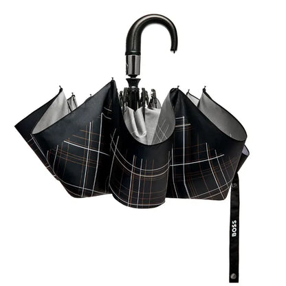 HUGO BOSS, Taschenschirm, Checkered, Black