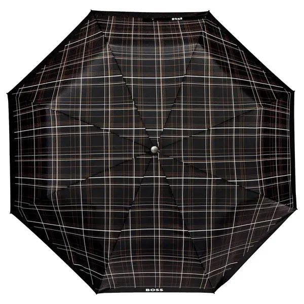 HUGO BOSS, Taschenschirm, Checkered, Black
