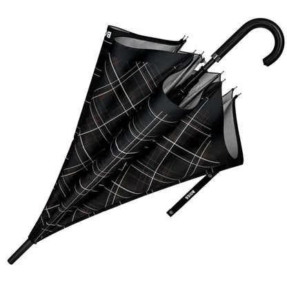 HUGO BOSS, Regenschirm , Checkered, Black