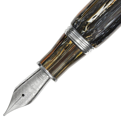 Montegrappa, Mia Acciaio Fountain Pen, Meteor Shower