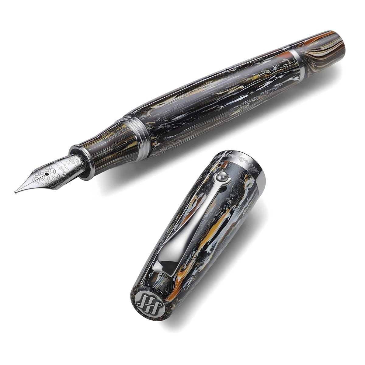 Montegrappa, Mia Acciaio Fountain Pen, Meteor Shower