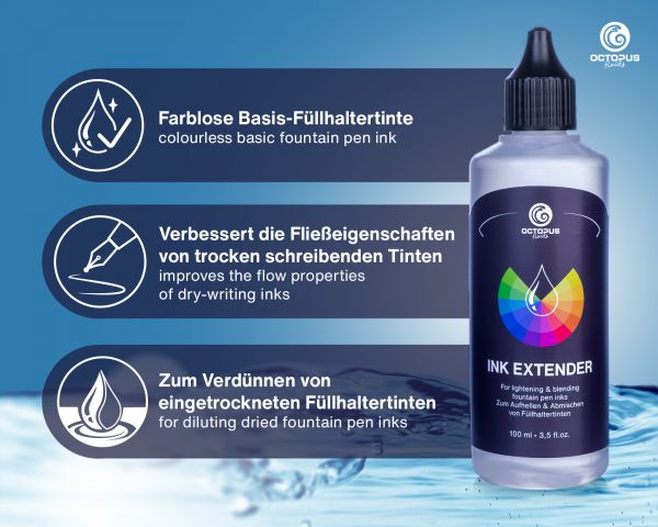 Octopus Fluids colorless fountain pen ink extender for mixing and lightening Transparent 100 ml