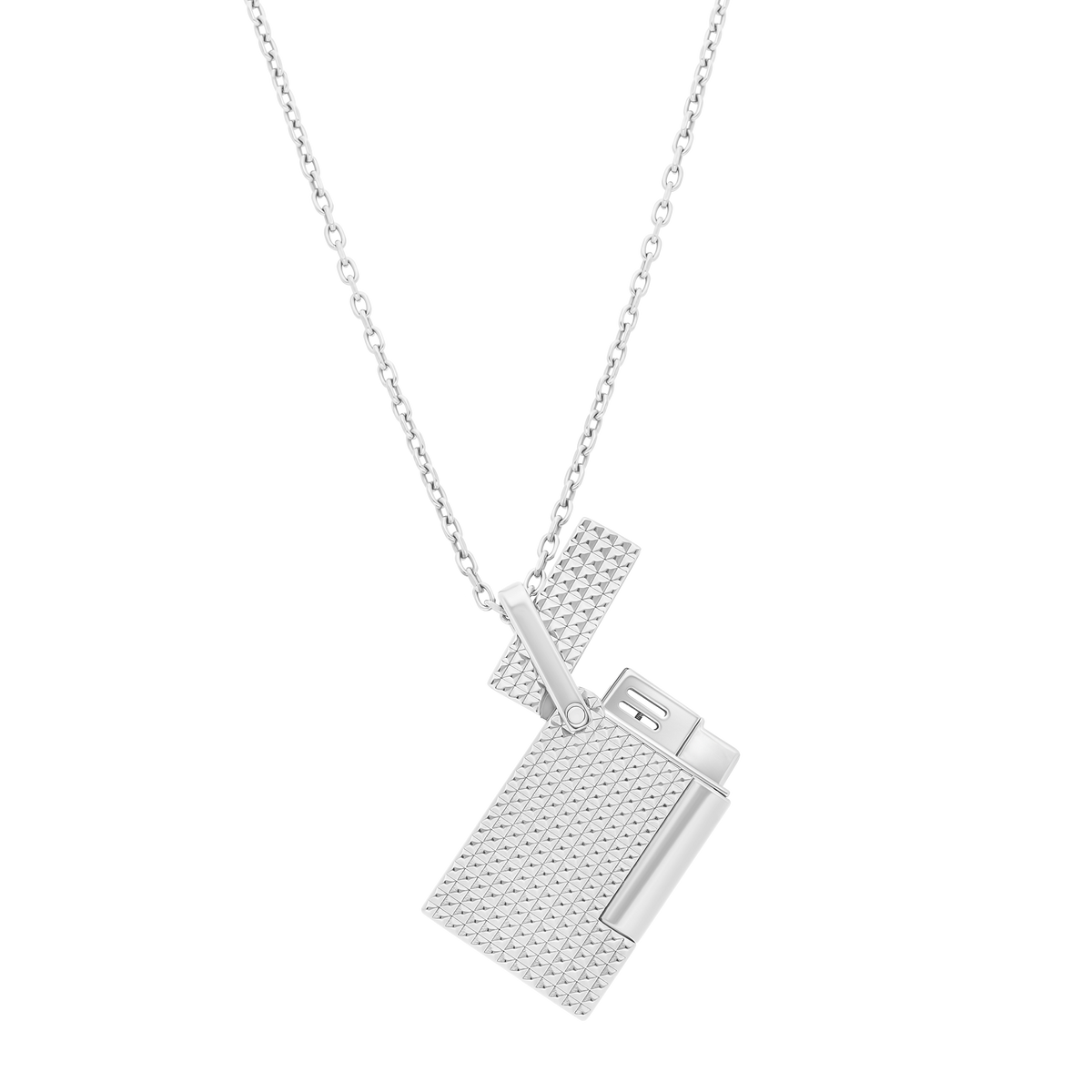 ST Dupont Feuerzeug Lighter Necklace Lighter Nekclace, Palladium, Silver