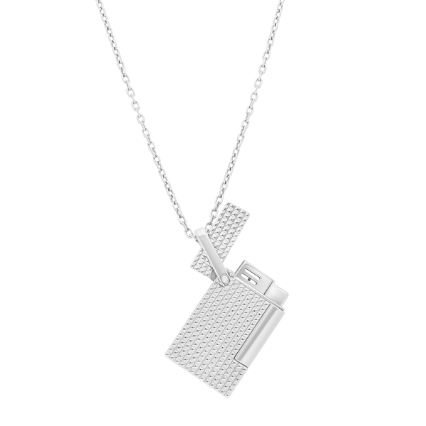 ST Dupont Feuerzeug Lighter Necklace Lighter Nekclace, Palladium, Silver