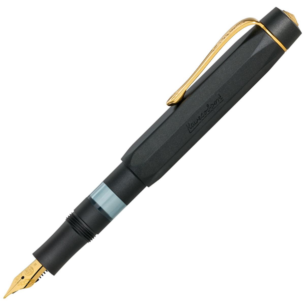 Kaweco, Fountain Pen Set + Inkwell, Al Sport Starter Set, black