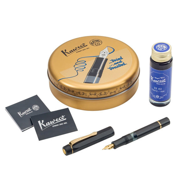 Kaweco, Füller-Set + Tintenglas, Al Sport Starter Set, schwarz