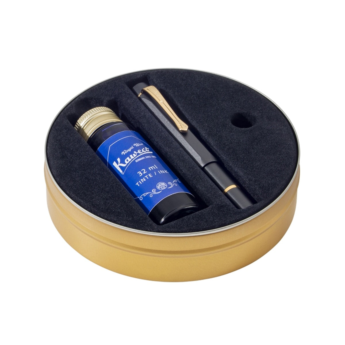 Kaweco, Fountain Pen Set + Inkwell, Al Sport Starter Set, black