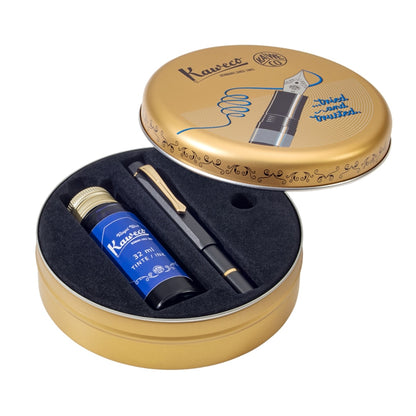 Kaweco, Fountain Pen Set + Inkwell, Al Sport Starter Set, black