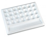 Porzellan Mischpalette Farbmischpalette mit 29 Näpfen Malpalette 15,5 x 19 cm