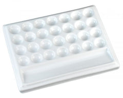 Porzellan Mischpalette Farbmischpalette mit 29 Näpfen Malpalette 15,5 x 19 cm