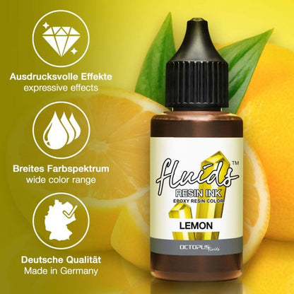 Octopus Fluids Resin Ink LEMON Alcohol Ink Yellow transparent