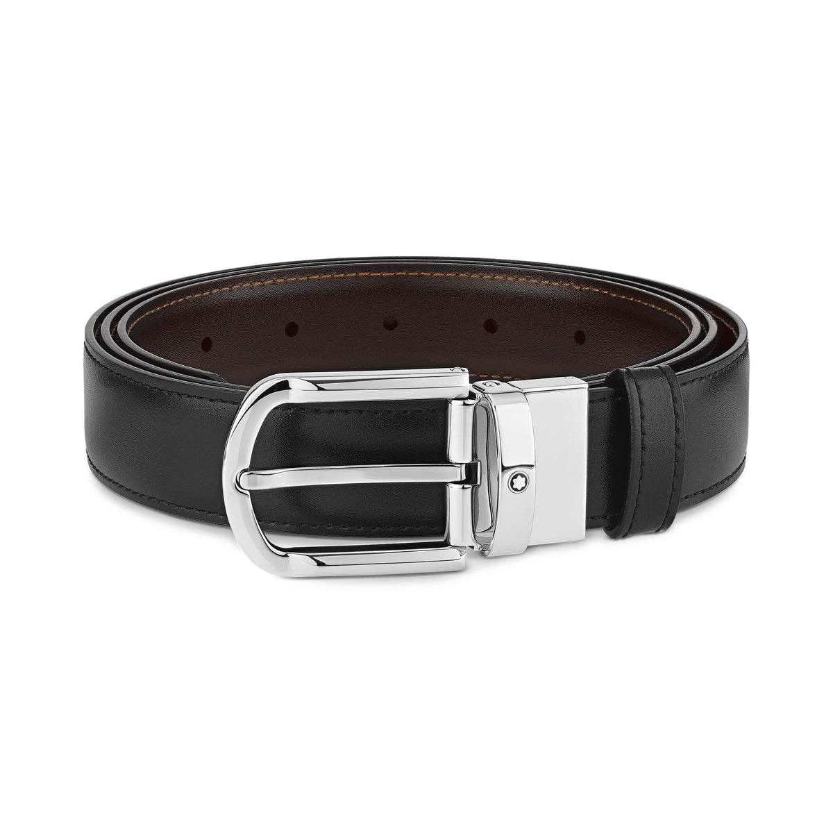 Montblanc Wendbarer Gürtel mit hufeisenförmiger Schließe 30 mm aus Leder – Ansicht 1