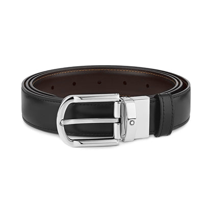 Montblanc Wendbarer Gürtel mit hufeisenförmiger Schließe 30 mm aus Leder – Ansicht 1