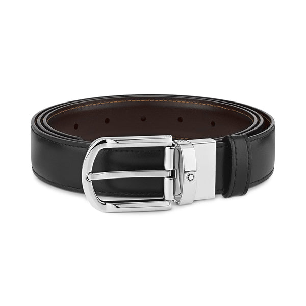 Montblanc Wendbarer Gürtel mit hufeisenförmiger Schließe 30 mm aus Leder