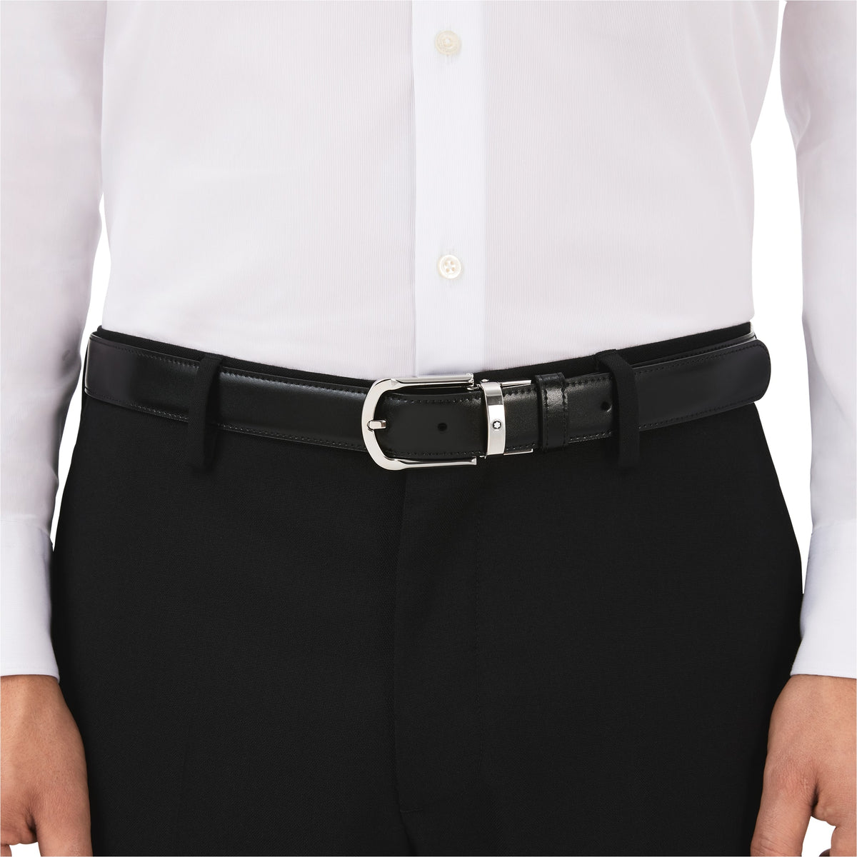 Montblanc Wendbarer Gürtel mit hufeisenförmiger Schließe 30 mm aus Leder – Ansicht 2