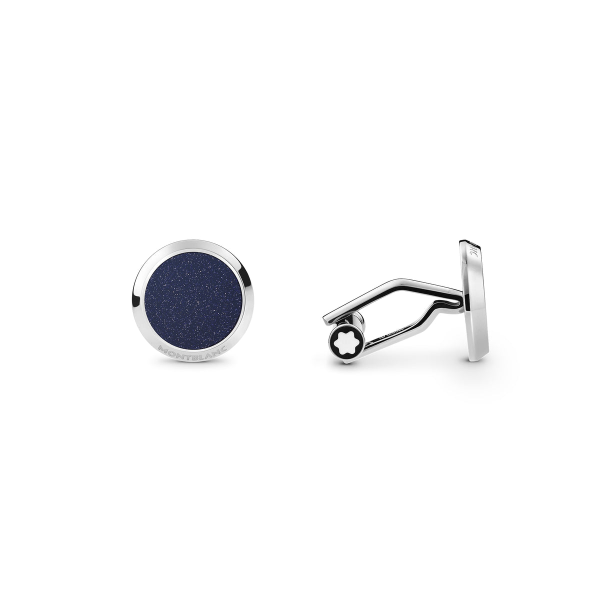 Montblanc Meisterstück Manschettenknöpfe mit blauer Aventurinintarsie (MB112906) – Ansicht 1
