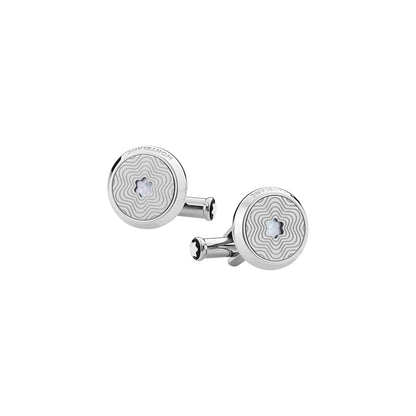 Montblanc Manschettenknöpfe mit Schneekappen Emblem aus Perlmutt (MB123808) – Ansicht 1